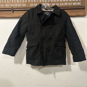 boys' Urban Republic double-breasted wool-blend peacoat L faux fur lining (1449)